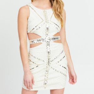 Altar'd State Cut Out Eggshell Mini Dress